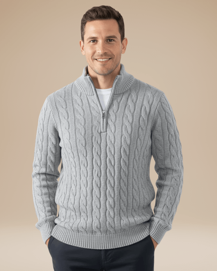 Unisex Cable Sweater with Half Zip | Comfort and Classic Style for Every Occasion