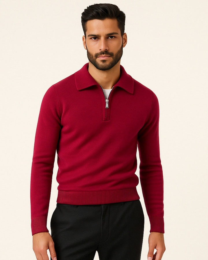 Jersey de cachemira con cremallera para hombre | Refinamiento y calidez discreta para looks formales y casuales