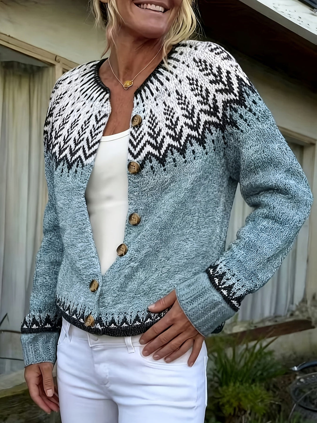 Sara | Blue Knit Cardigan