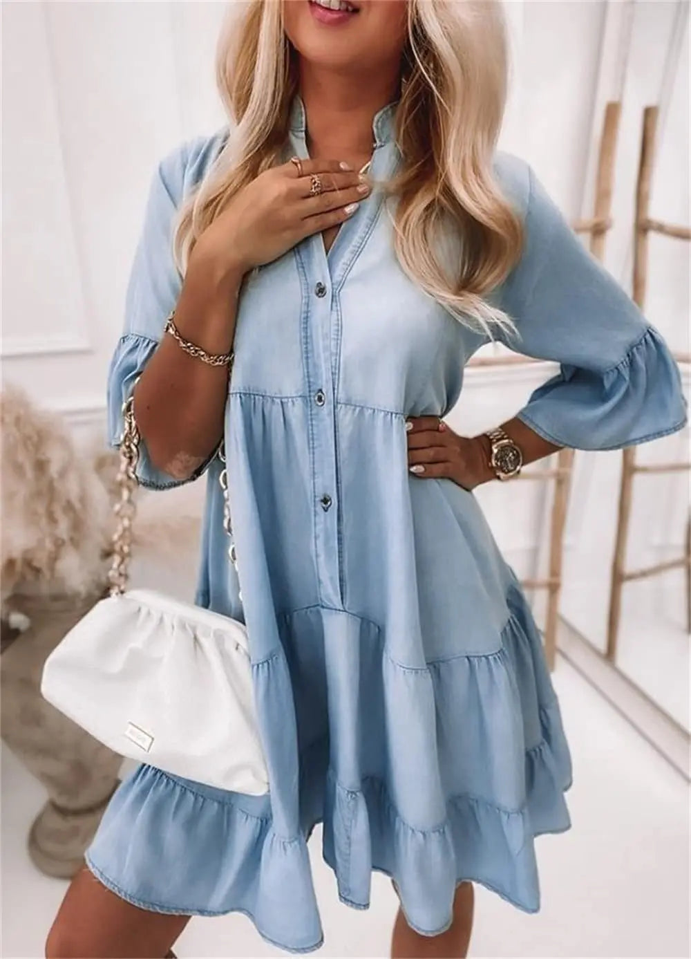 Loose denim dress elegant