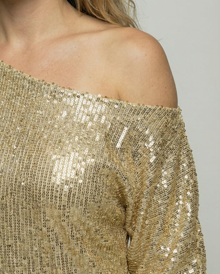 Sequined One Shoulder Mini Dress