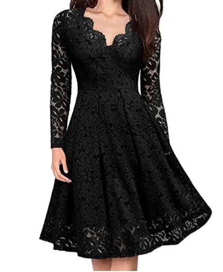 V-neck lace dress - Lara