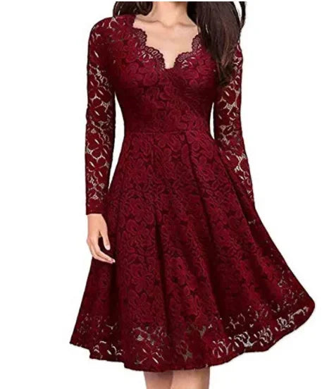 V-neck lace dress - Lara