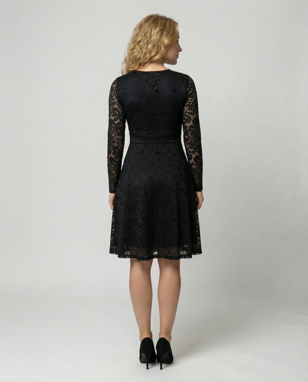 Long Sleeve Lace V-Neck Dress