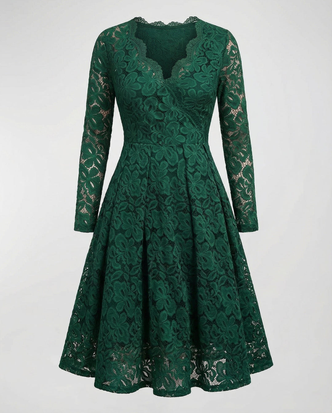 Long Sleeve Lace V-Neck Dress