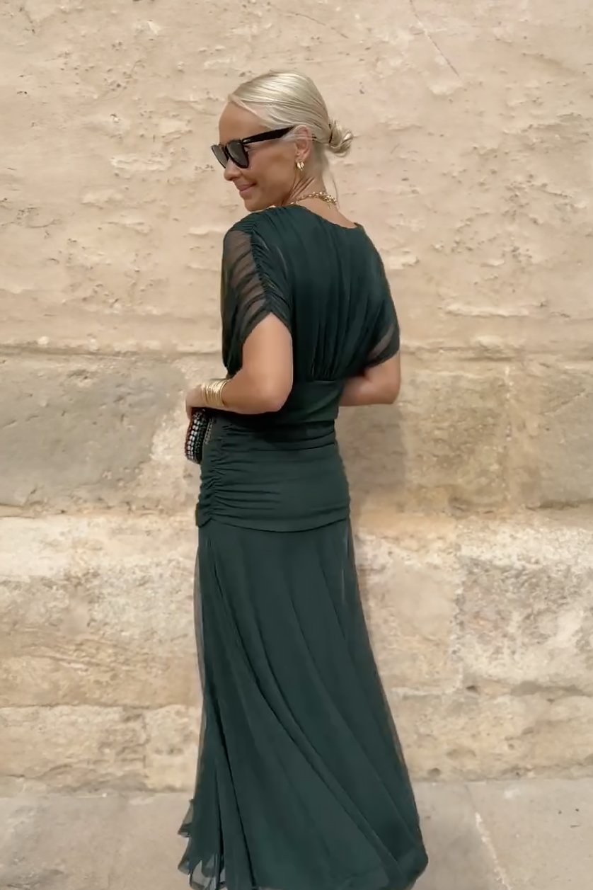 Louise | Elegante vestido largo de fiesta con cuello en V