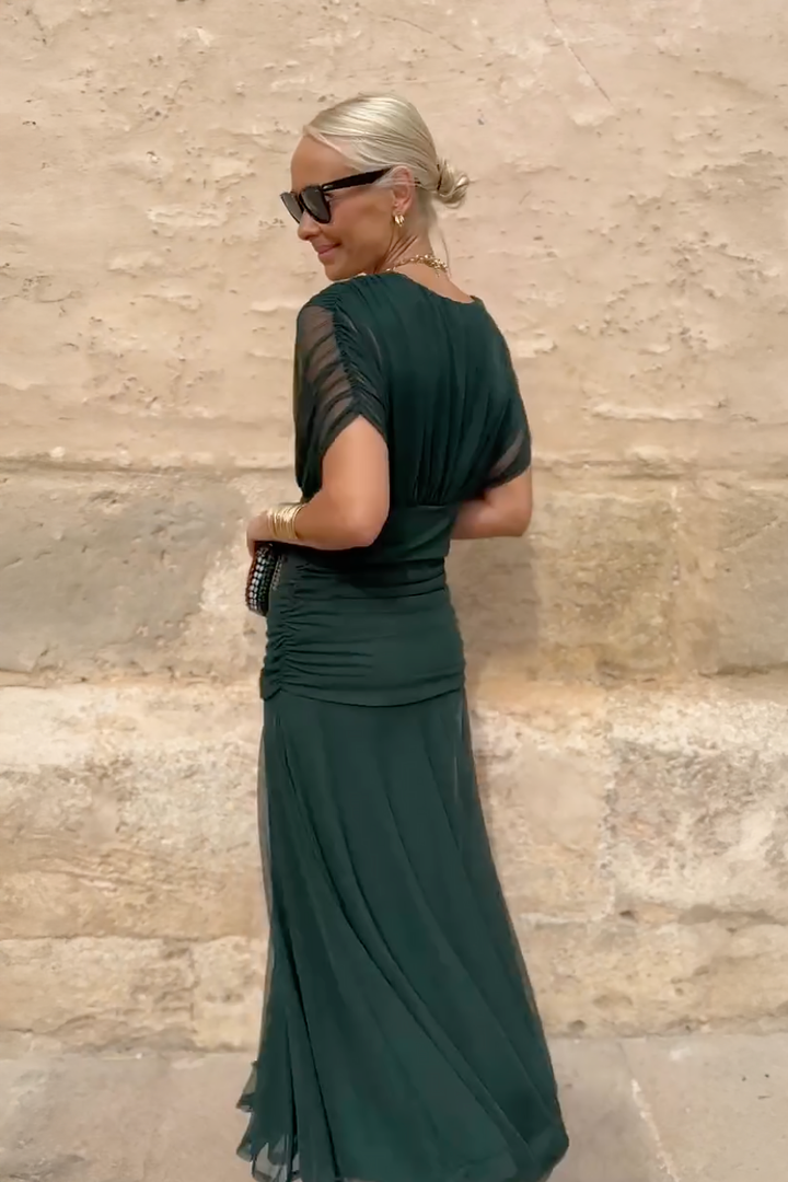Louise | Elegante vestido largo de fiesta con cuello en V