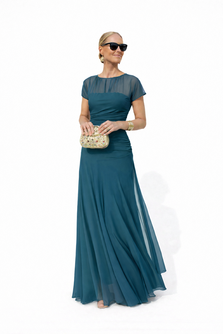 Veloria | Elegante vestido largo con estampado floral