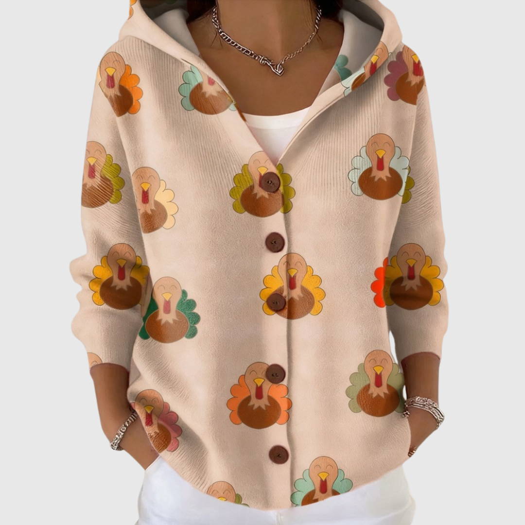 Pierina | Giacca in maglia con cappuccio