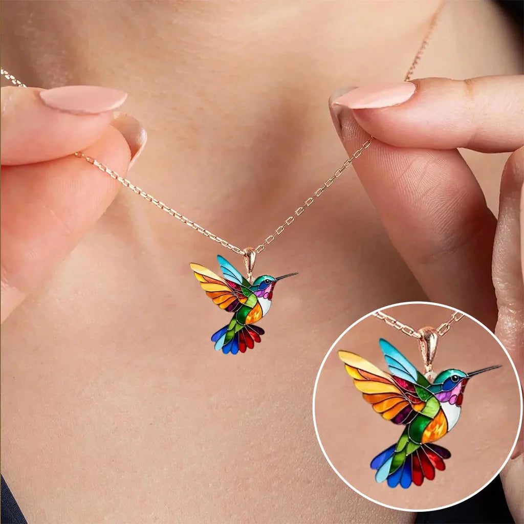 Éloria™ | Collana Colibrì Arcobaleno + Orecchini Abbinati in Omaggio