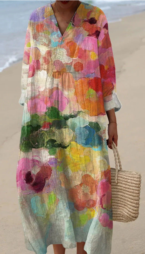 Marie™ | Printed round neck dress