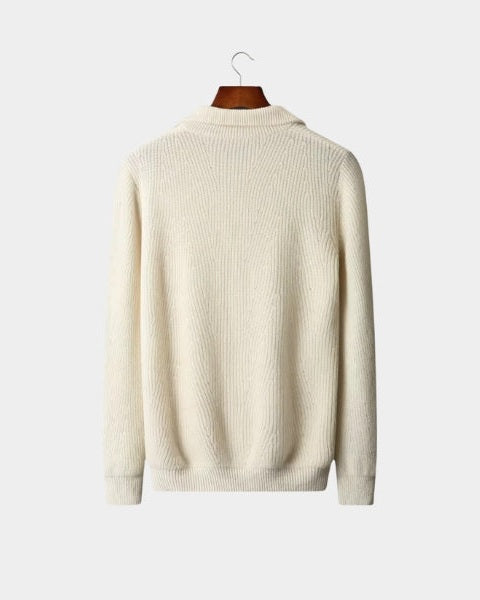 Camisola de lã Merino com fecho para homem | Calor natural e requinte alpino para visuais versáteis