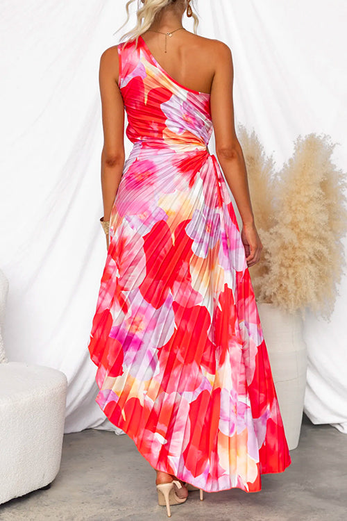 Yanira | Vestido plissado de um ombro