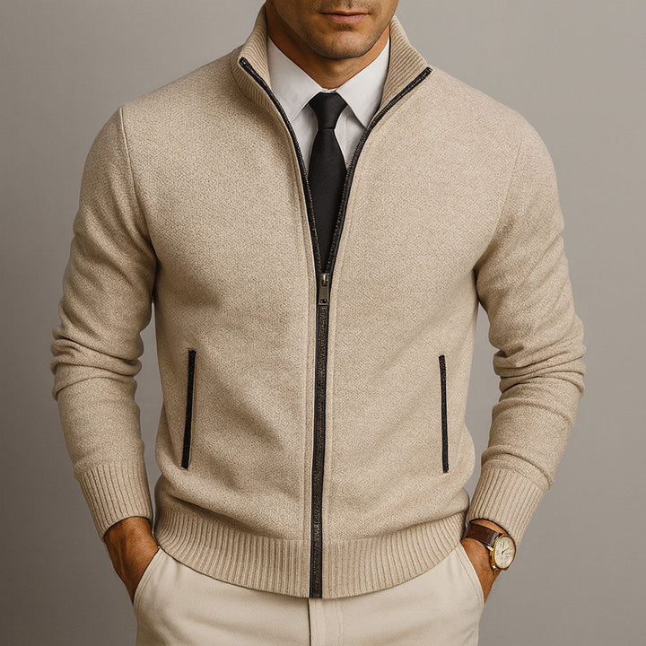 Cardigan in lana con zip | Eleganza sartoriale e comfort