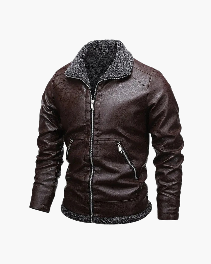 Leather Jacket with Fleece Interior | Elegance and Comfort