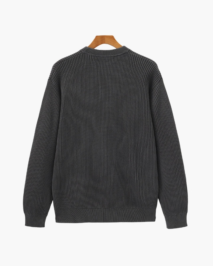 Jersey de algodón a rayas | Cuello redondo