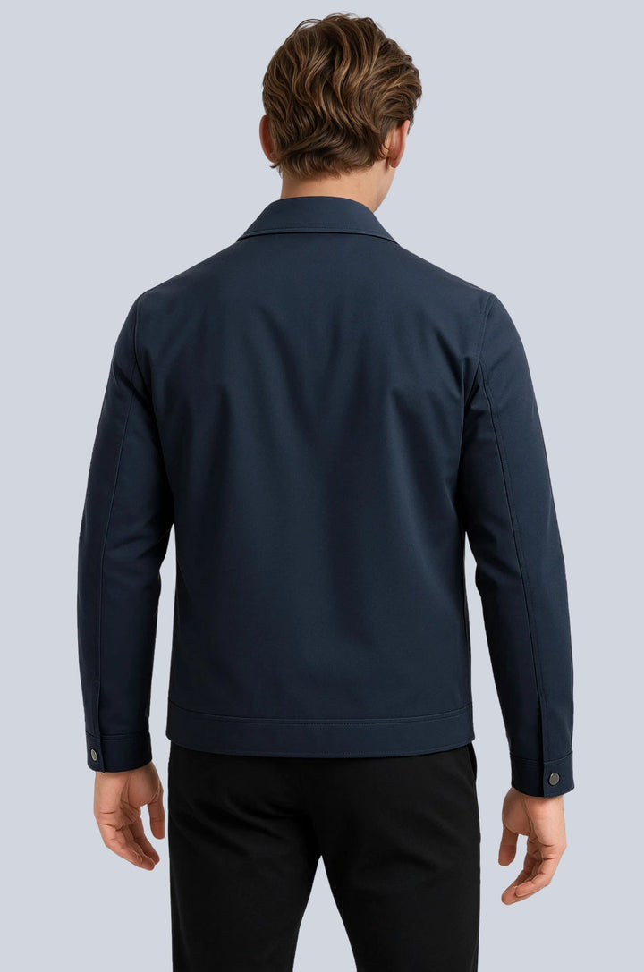 Casaco Azul-Marinho de Homem com Fecho | Corte Regular Casual para o Dia a Dia