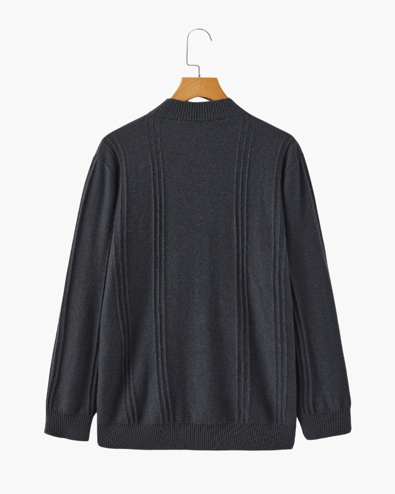 Kaschmirpullover mit halbem Reißverschluss | Premium-Komfort