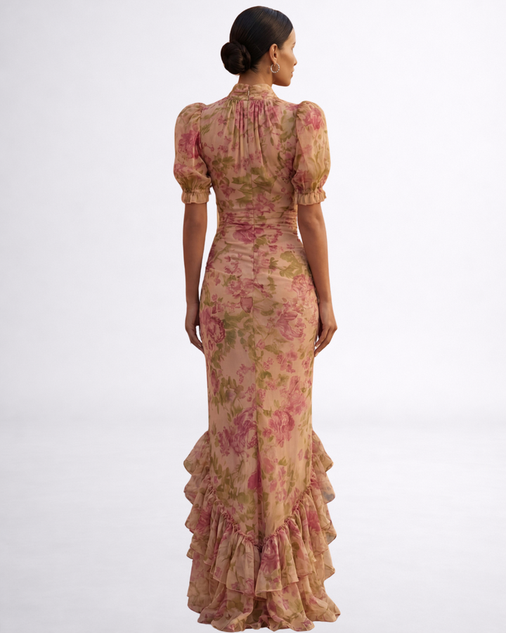 Rosario | Vestido comprido floral de chiffon