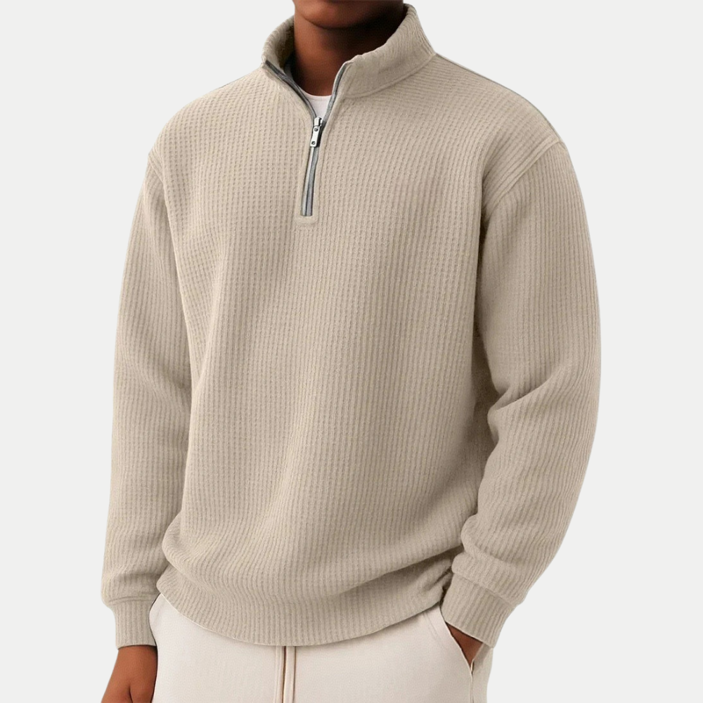 Gestrickter Pullover mit Reißverschluss am Kragen | Moderner Komfort