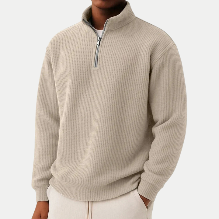 Gestrickter Pullover mit Reißverschluss am Kragen | Moderner Komfort