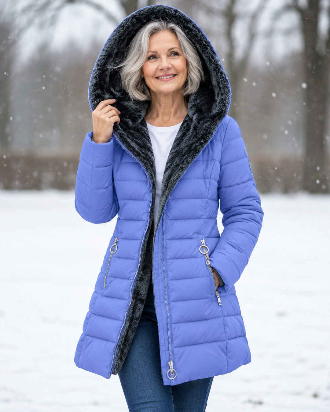 Aveline | Cappotto trapuntato con cappuccio e zip ad anello