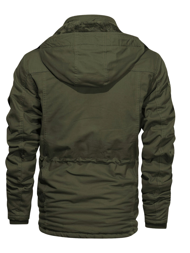Chaqueta de campo de hombre con capucha y múltiples bolsillos