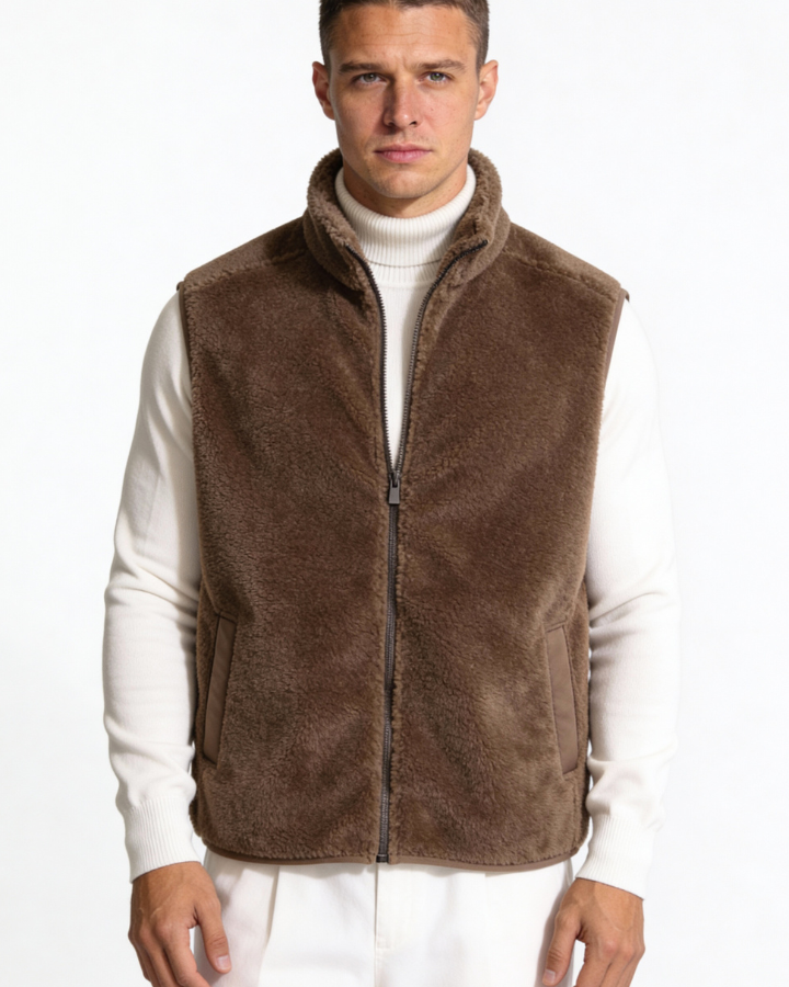 Ανδρικό γιλέκο από sherpa fleece με φερμουάρ | Απαλή ζεστασιά και ευέλικτο στυλ για τις ενδιάμεσες εποχές