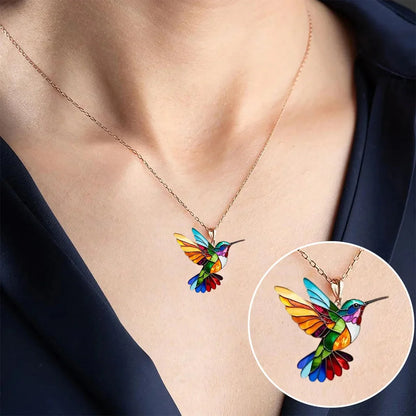 Éloria™ | Collana Colibrì Arcobaleno + Orecchini Abbinati in Omaggio