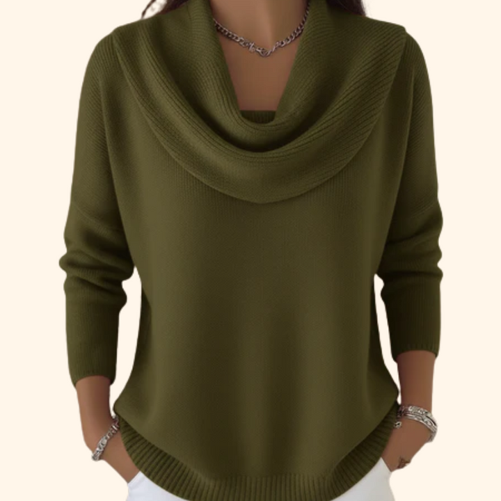 Iole | Sweater with Draped Collar