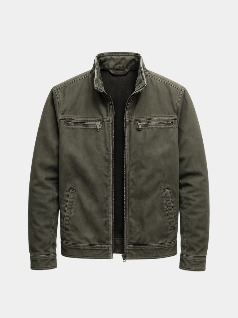 Valmont | Olivgrüne Feldjacke mit Stehkragen