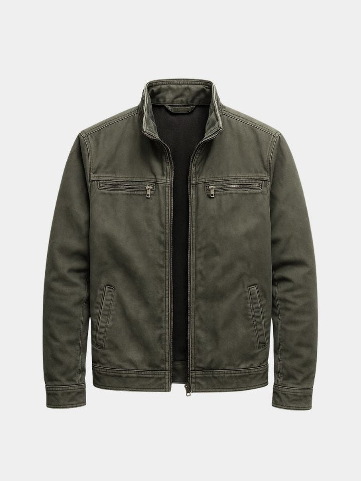 Valmont | Olivgrüne Feldjacke mit Stehkragen