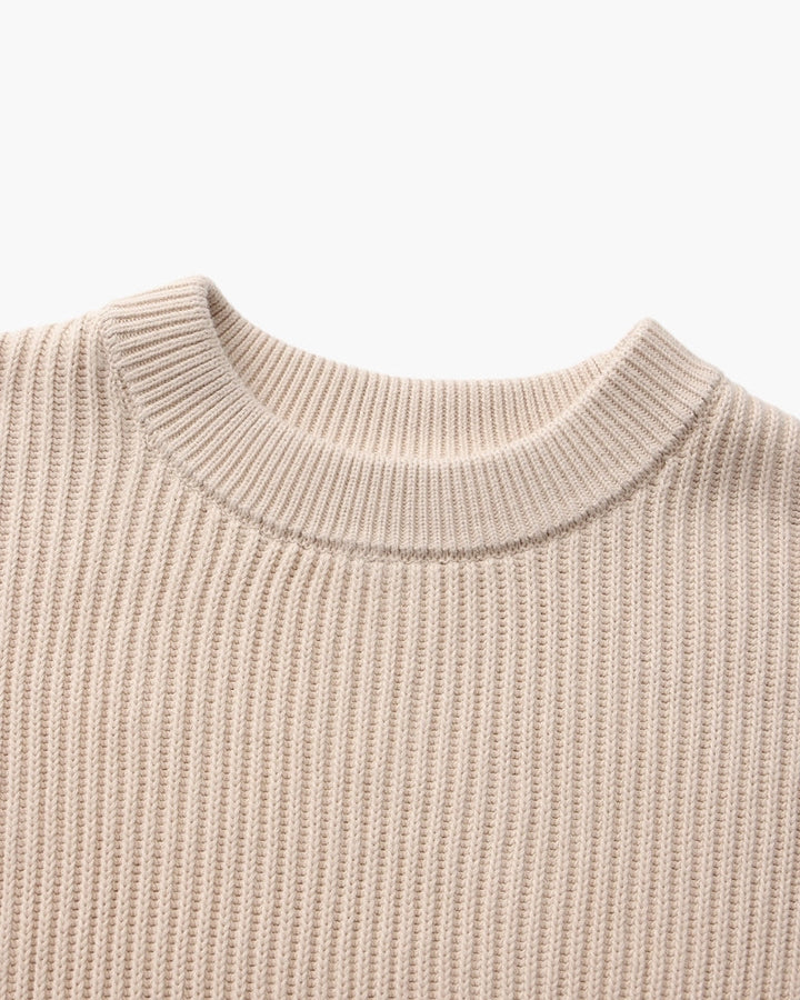 Jersey de algodón a rayas | Cuello redondo