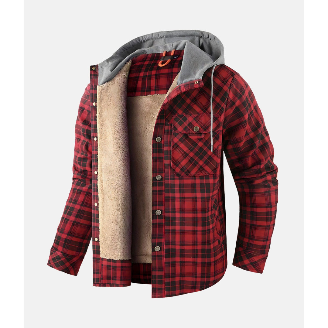 Checked Jacket with Buttons and Hood | Ideal for Cool Days and Casual Looks