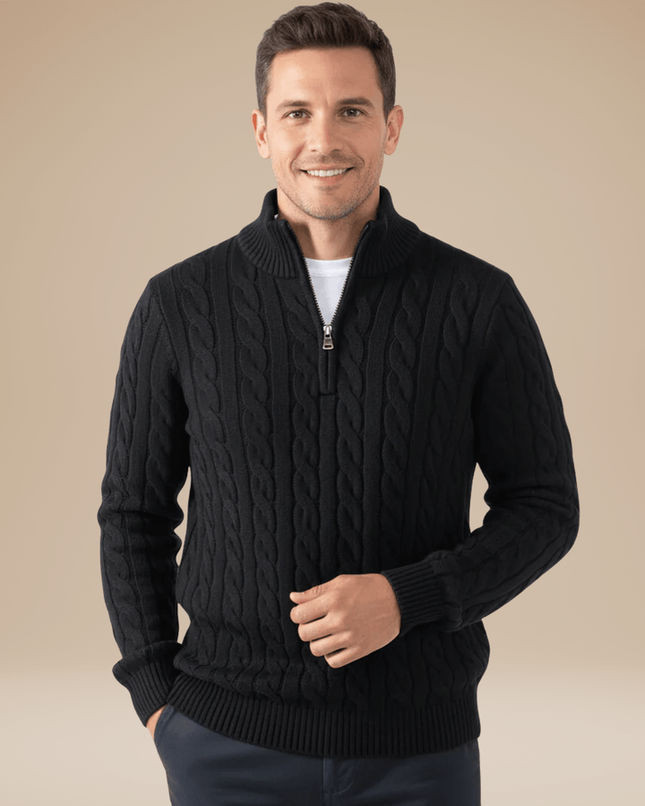 Unisex Cable Sweater with Half Zip | Comfort and Classic Style for Every Occasion