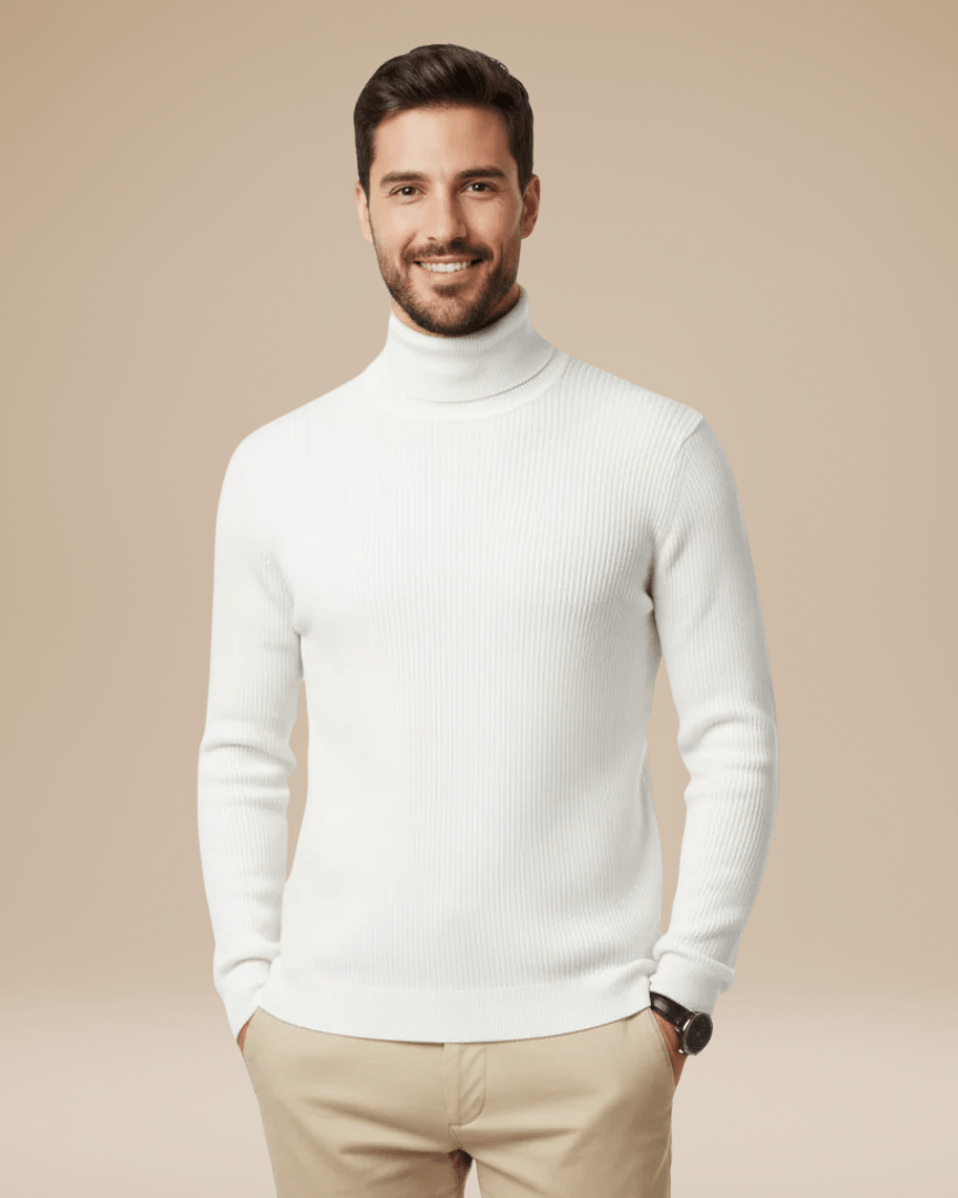Jersey de cuello alto para hombre | Punto fino y suave, y calidez ligera