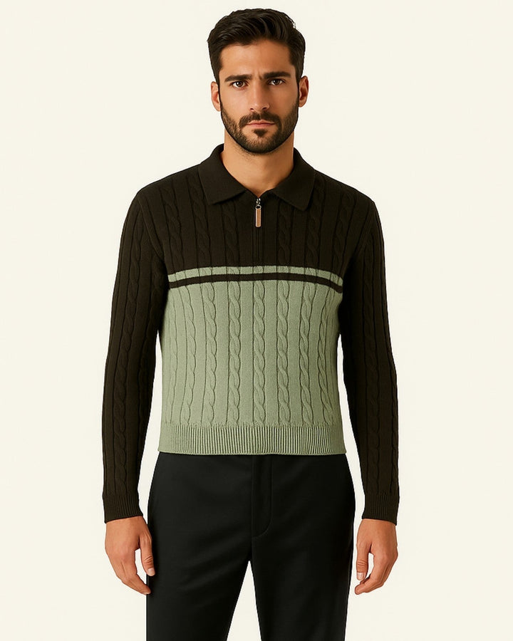 Polo de homem com meio fecho | Aquecimento envolvente e visual casual elegante
