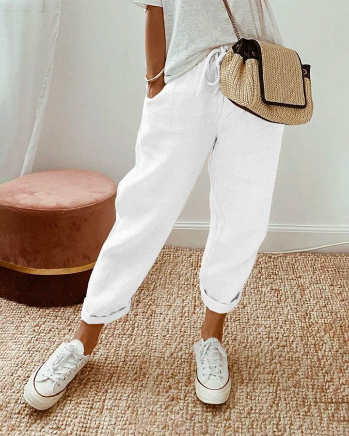 Pantaloni in lino casual ed eleganti, traspiranti