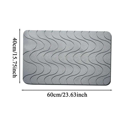 珪藻土バスマット 速乾 滑り止め 幾何学デザイン