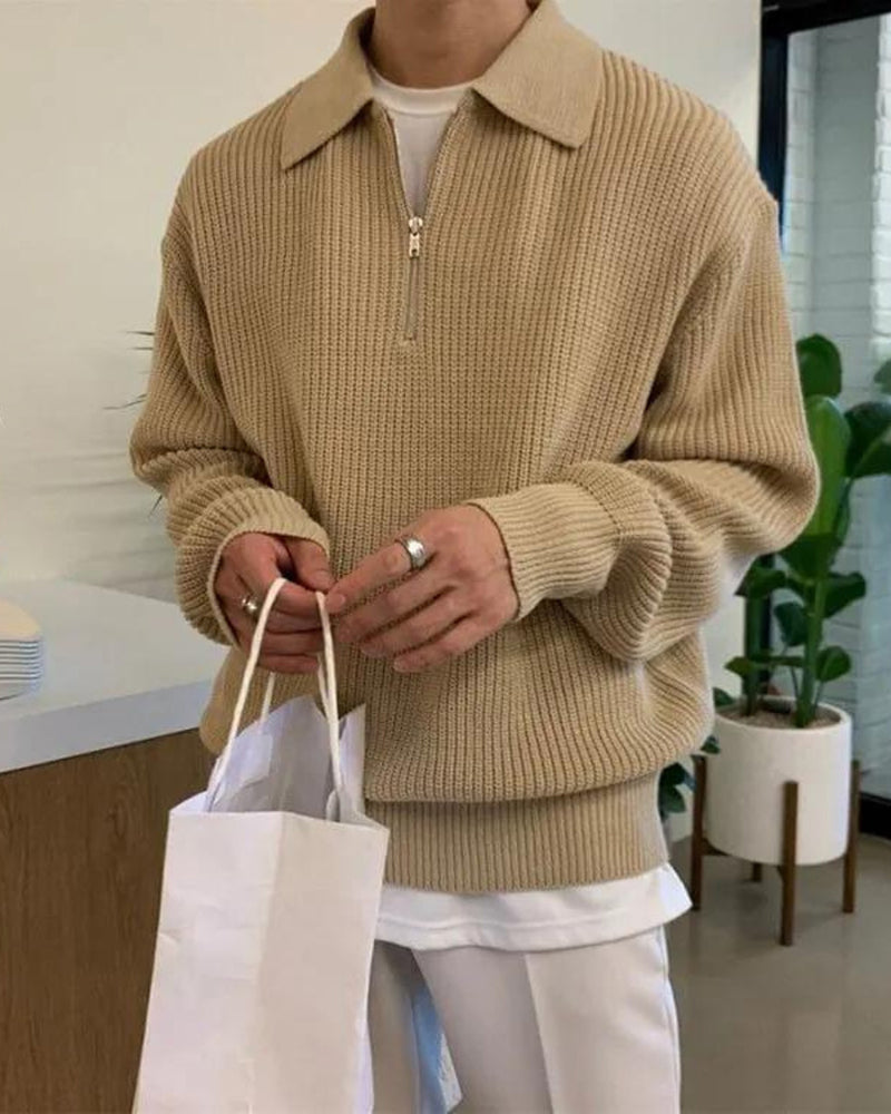 Elegant Half-Zip Sweater | Classic Style and Comfort