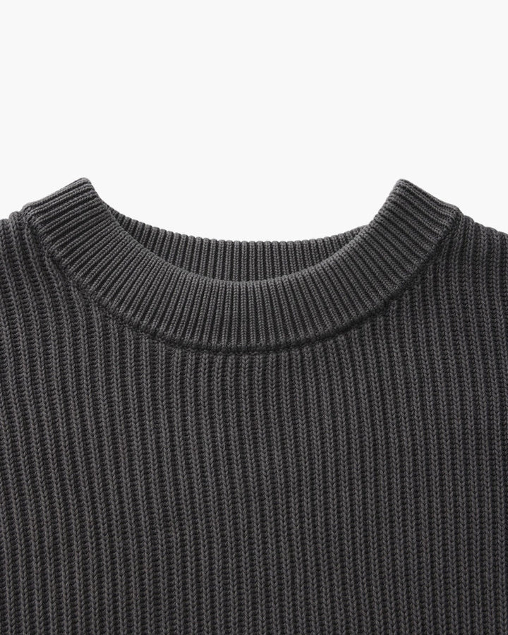 Jersey de algodón a rayas | Cuello redondo