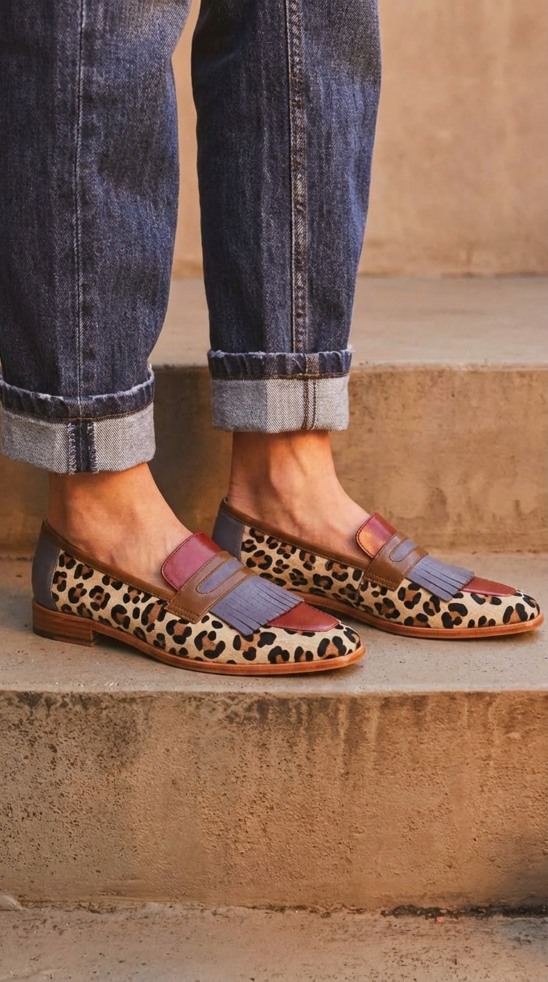 MULTI-DETAIL LOAFERS WITH FRINGES