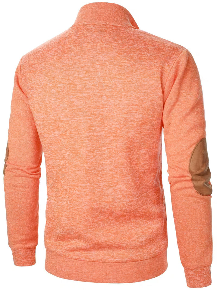 Sweatshirt met hoge kraag en knoopsluiting bij de hals