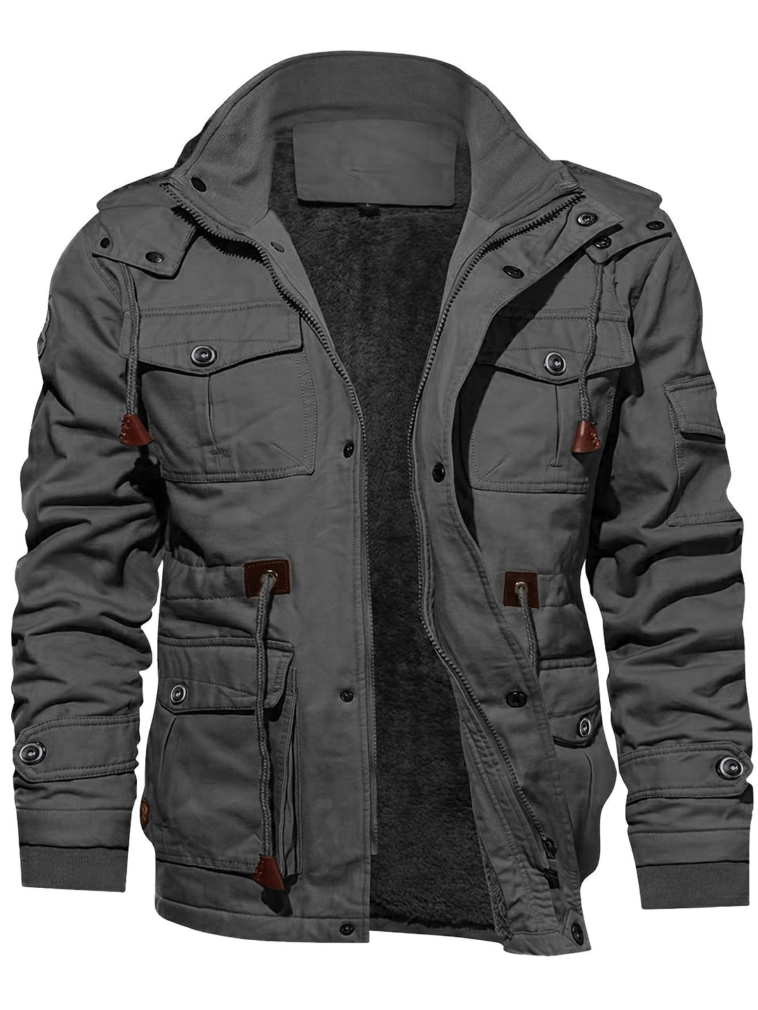 Chaqueta de campo de hombre con capucha y múltiples bolsillos