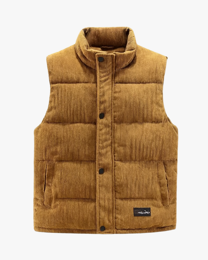 Chaleco acolchado de pana para hombre | Calidez ligera y estilo elegante para los días frescos