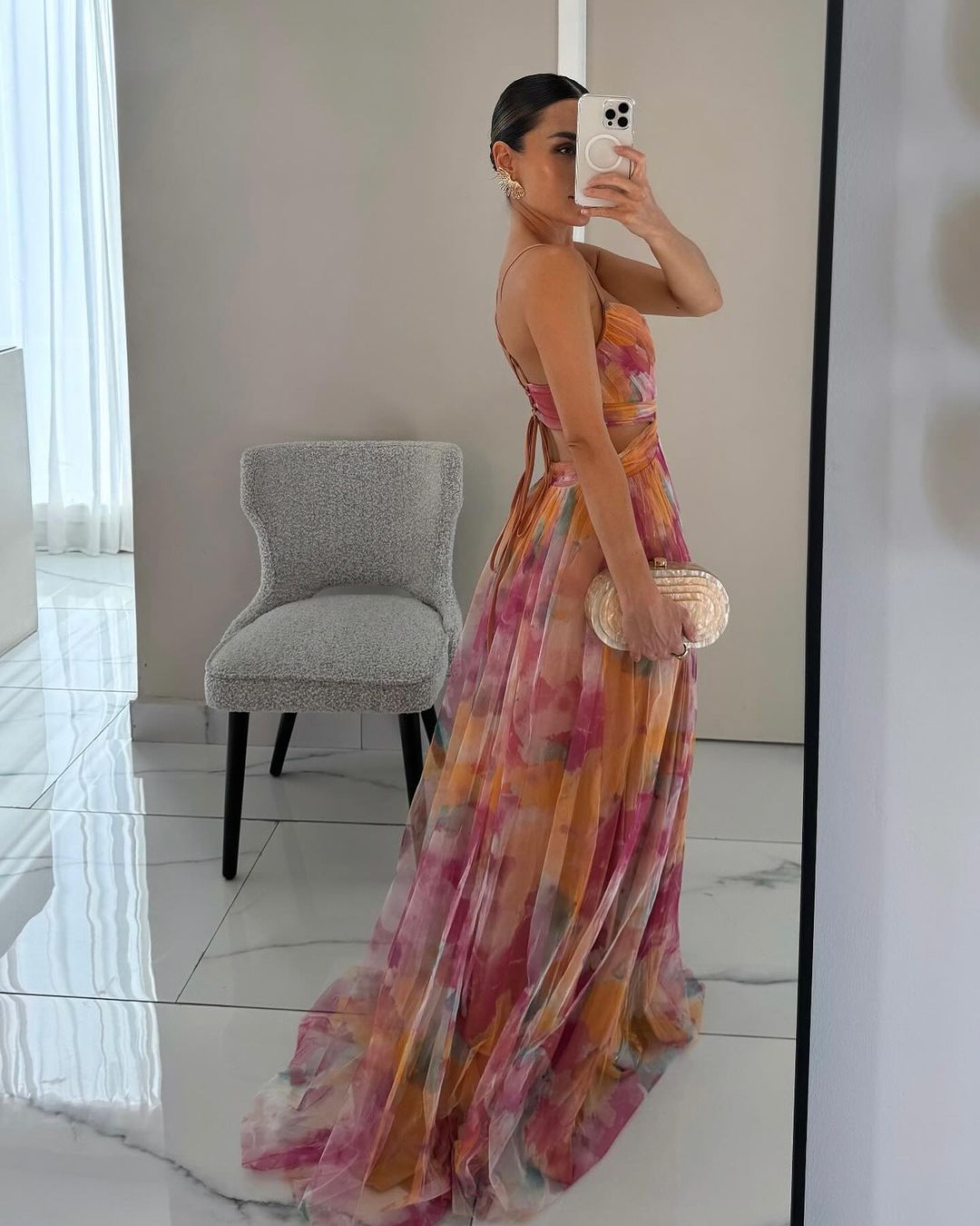 Giselle - Magico maxi abito con stampa floreale