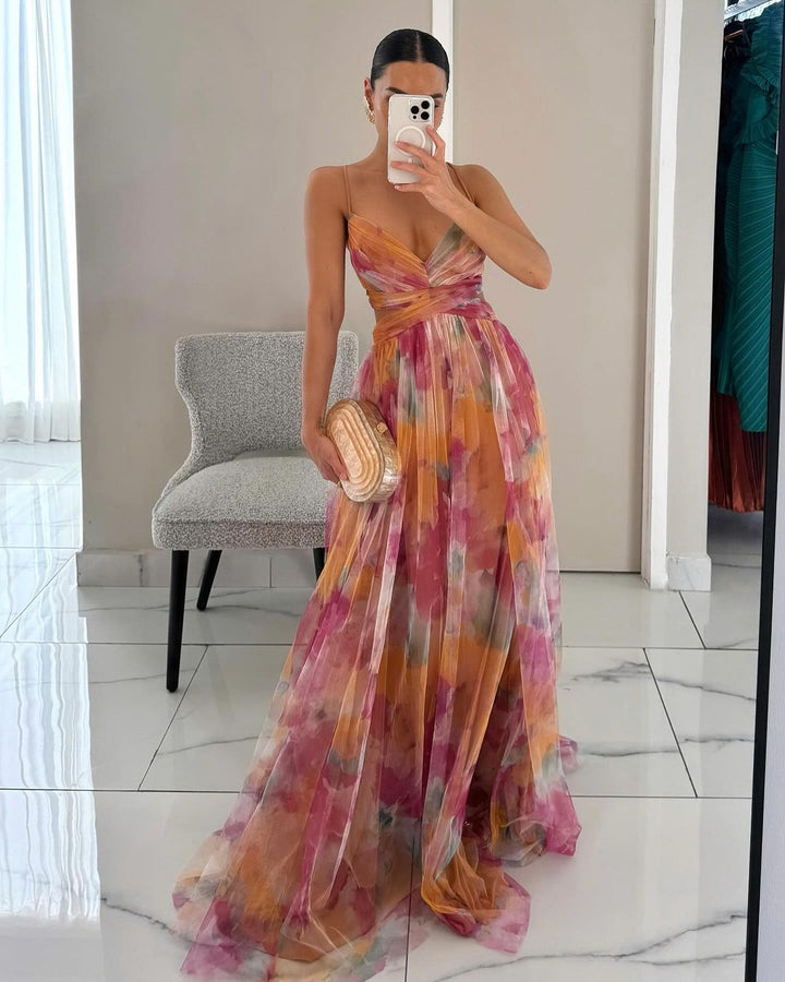 Giselle - Magico maxi abito con stampa floreale