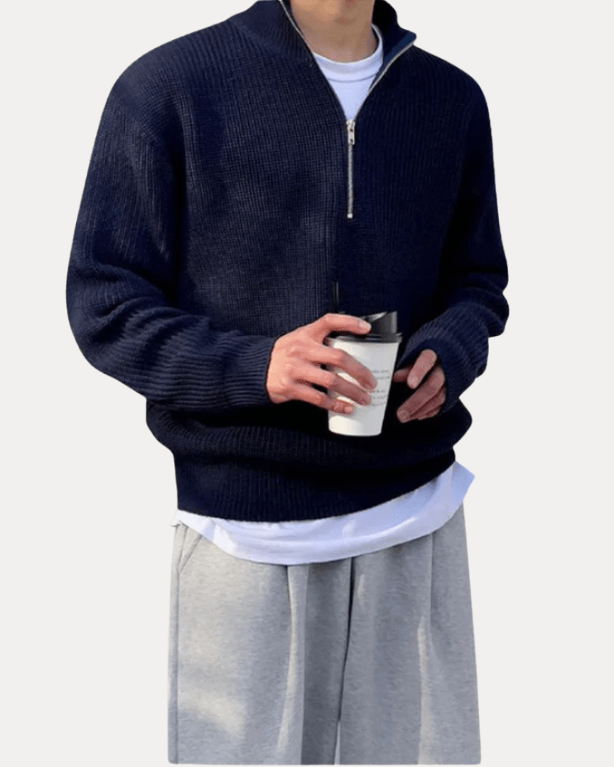 Maglione da uomo con mezza zip | Stile smart casual e comfort invernale