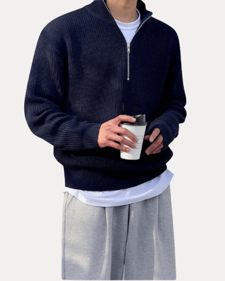 Maglione da uomo con mezza zip | Stile smart casual e comfort invernale