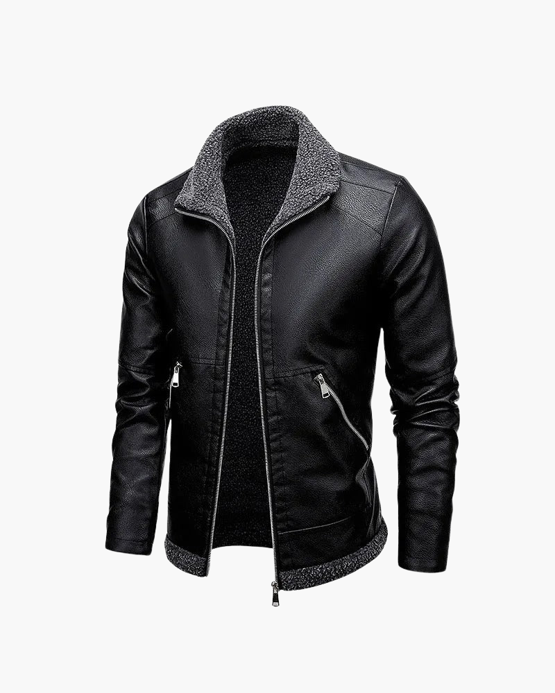 Leather Jacket with Fleece Interior | Elegance and Comfort